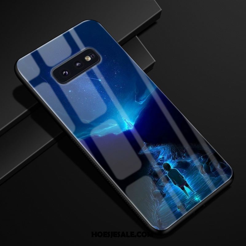 Samsung Galaxy S10e Hoesje Blauw Zacht Glas Hoes Mobiele Telefoon Sale