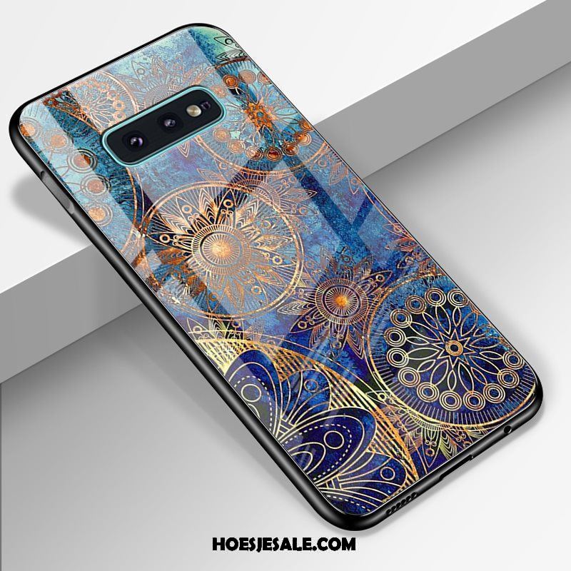 Samsung Galaxy S10e Hoesje Donkerblauw Ster High End Scheppend Gehard Glas Korting