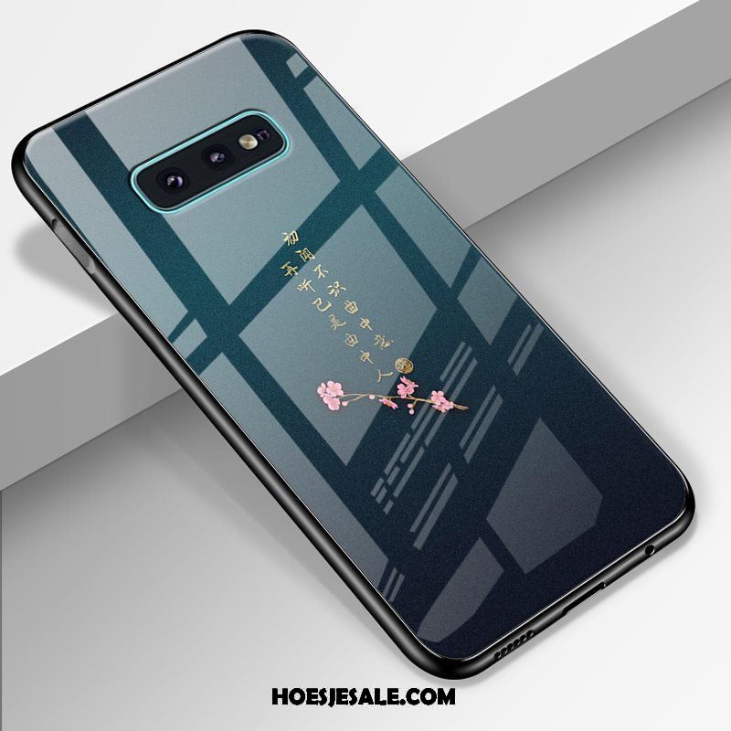 Samsung Galaxy S10e Hoesje Donkerblauw Ster High End Scheppend Gehard Glas Korting