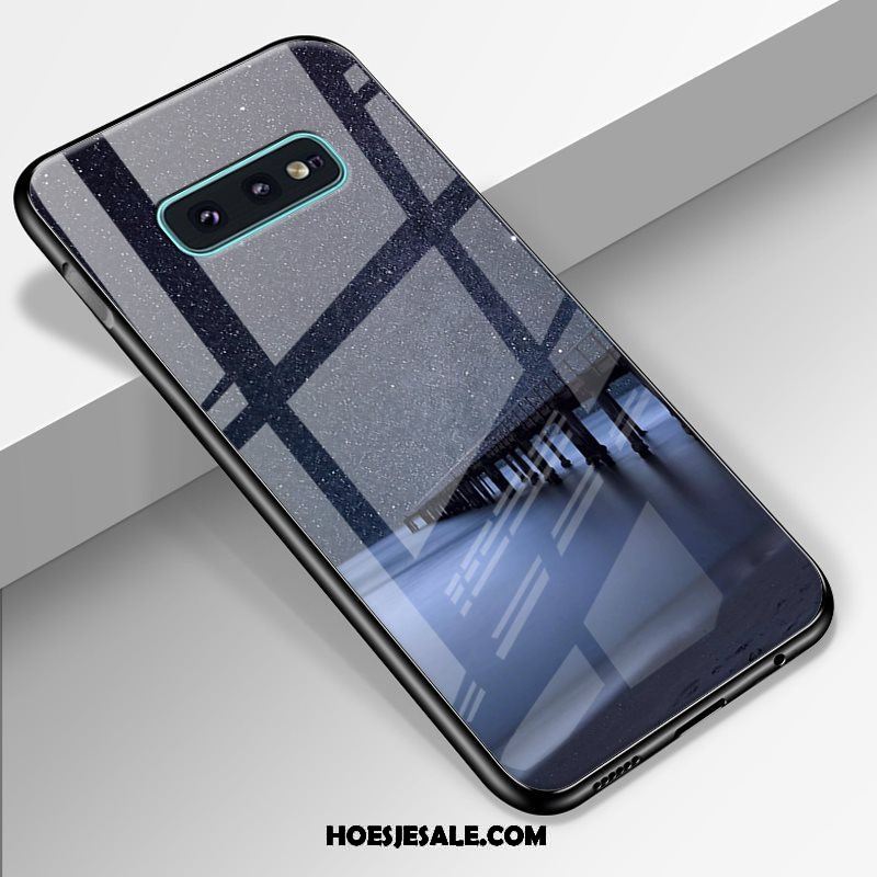 Samsung Galaxy S10e Hoesje Donkerblauw Ster High End Scheppend Gehard Glas Korting