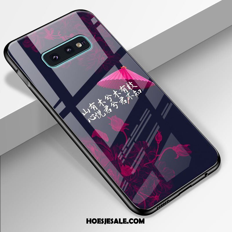 Samsung Galaxy S10e Hoesje Donkerblauw Ster High End Scheppend Gehard Glas Korting