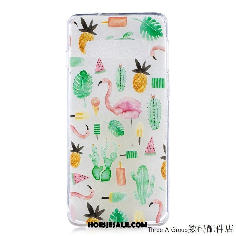 Samsung Galaxy S10e Hoesje Groen Spotprent Bescherming Hoes Anti-fall Goedkoop