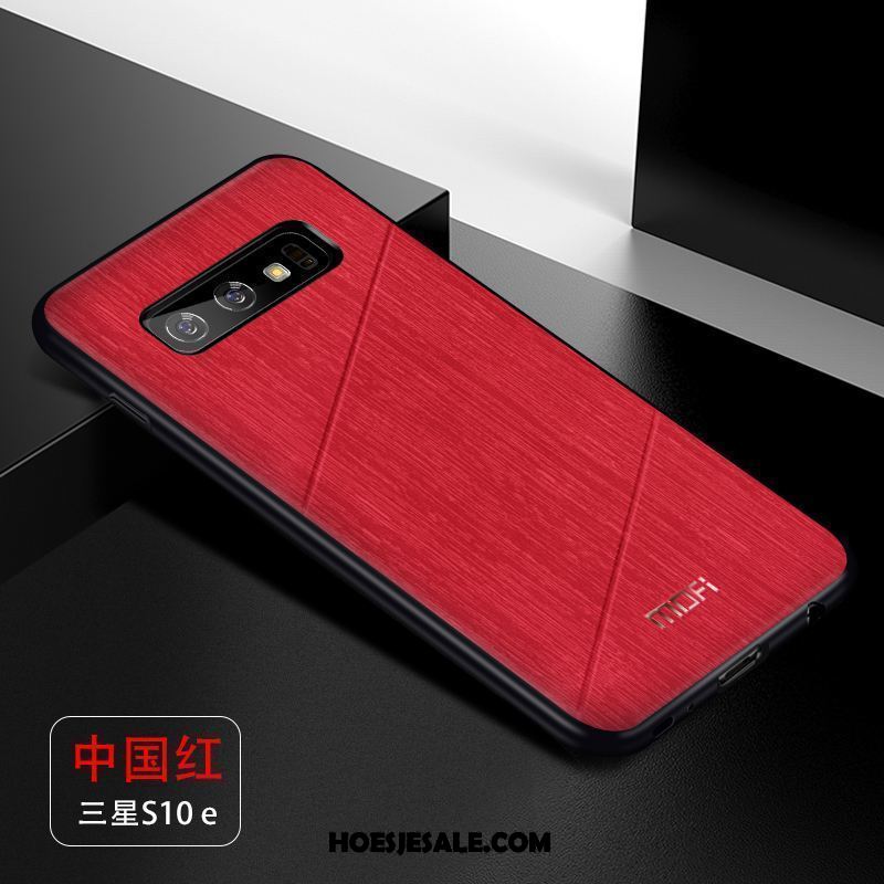 Samsung Galaxy S10e Hoesje Rood Leer Scheppend All Inclusive Bescherming Online