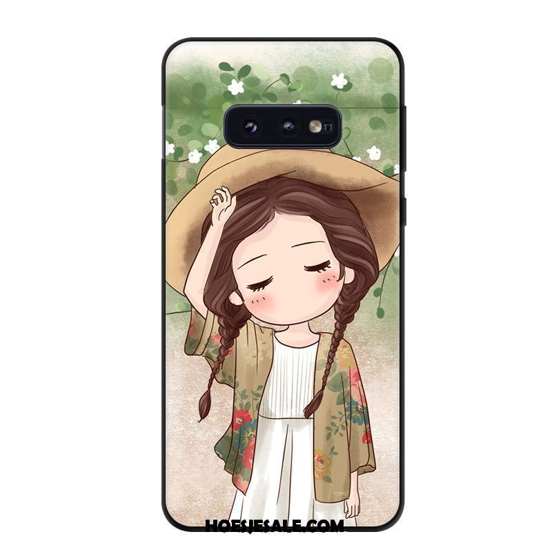 Samsung Galaxy S10e Hoesje Spotprent Geel Kunst Hoes Bescherming Sale