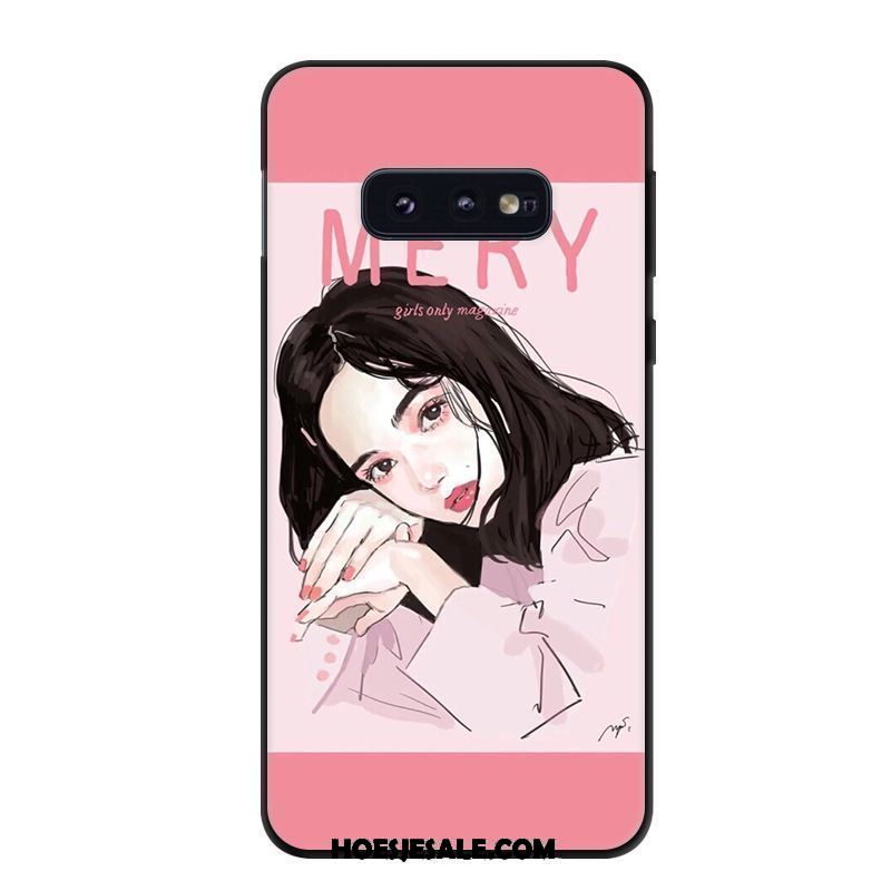 Samsung Galaxy S10e Hoesje Spotprent Geel Kunst Hoes Bescherming Sale