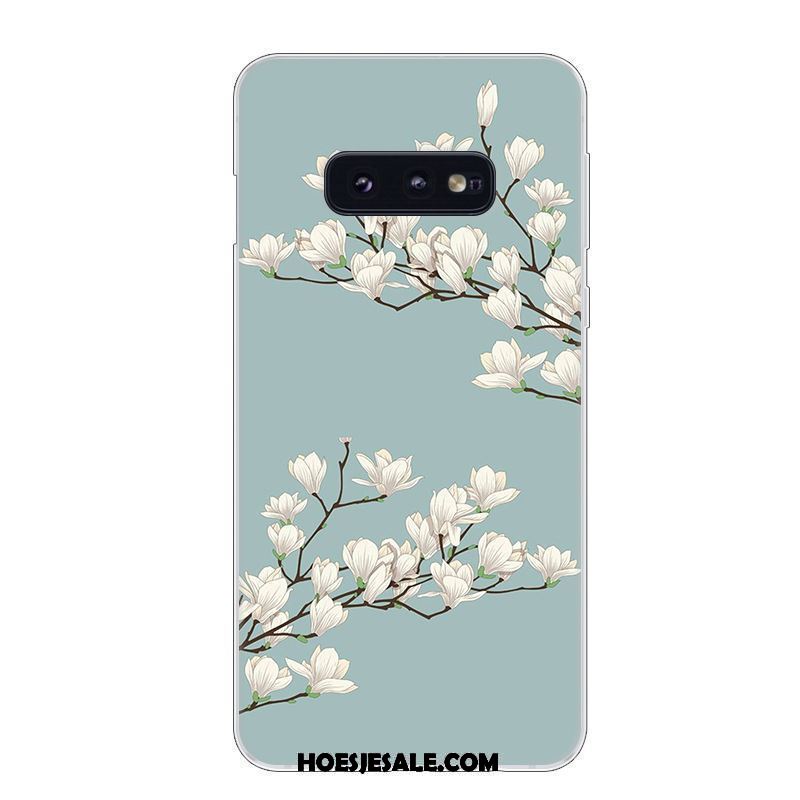 Samsung Galaxy S10e Hoesje Wit Ster Blauw Bescherming Zacht