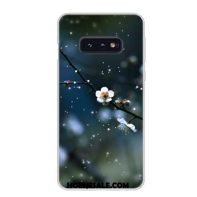 Samsung Galaxy S10e Hoesje Wit Ster Blauw Bescherming Zacht