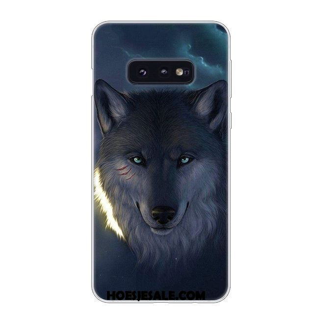 Samsung Galaxy S10e Hoesje Wit Ster Blauw Bescherming Zacht