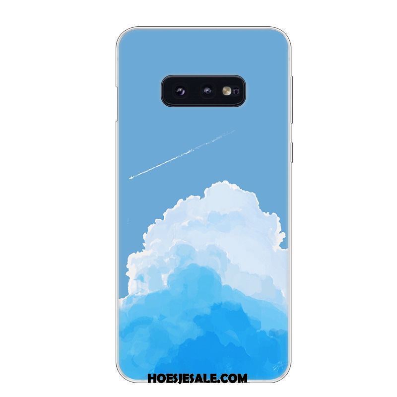 Samsung Galaxy S10e Hoesje Wit Ster Blauw Bescherming Zacht