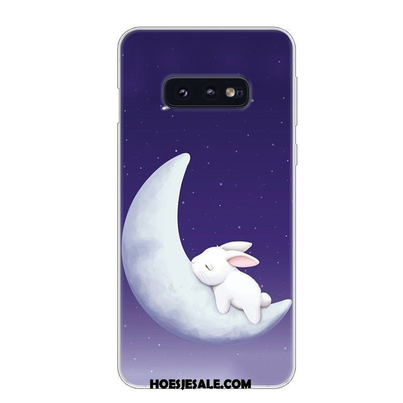 Samsung Galaxy S10e Hoesje Wit Ster Blauw Bescherming Zacht