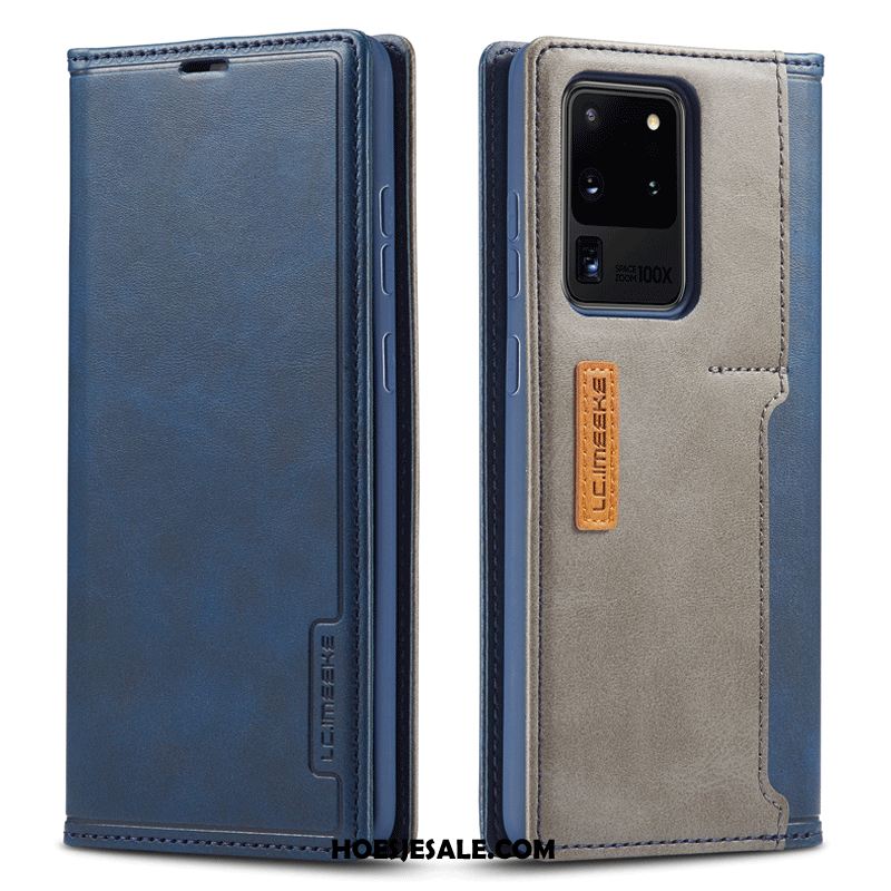 Samsung Galaxy S20 Ultra Hoesje Folio Anti-fall Leren Etui Mobiele Telefoon All Inclusive Korting