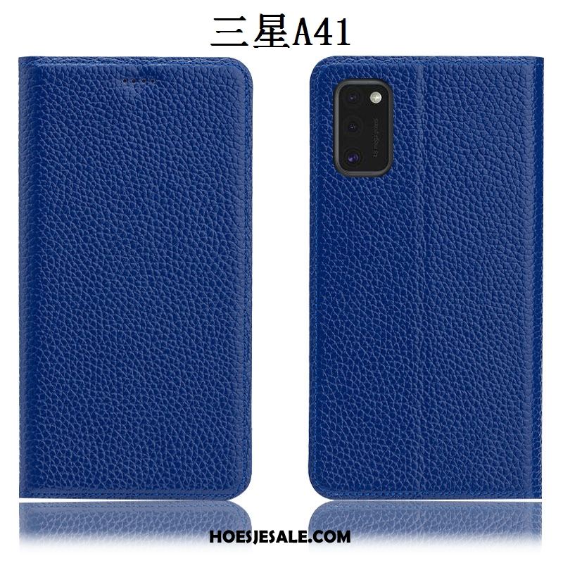 Samsung Galaxy S41 Hoesje Donkerblauw Mobiele Telefoon Ster Echt Leer Anti-fall Aanbiedingen