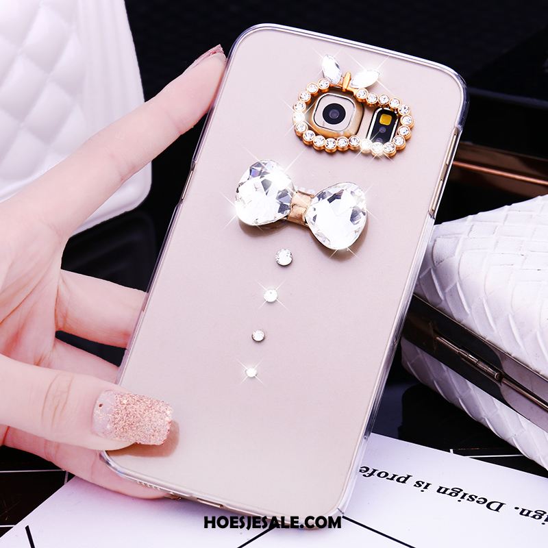 Samsung Galaxy S6 Edge Hoesje Bescherming Goud Met Strass Ster Hoes Sale