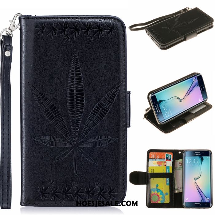 Samsung Galaxy S6 Edge Hoesje Folio Leren Etui Hoes Mobiele Telefoon Rood Sale