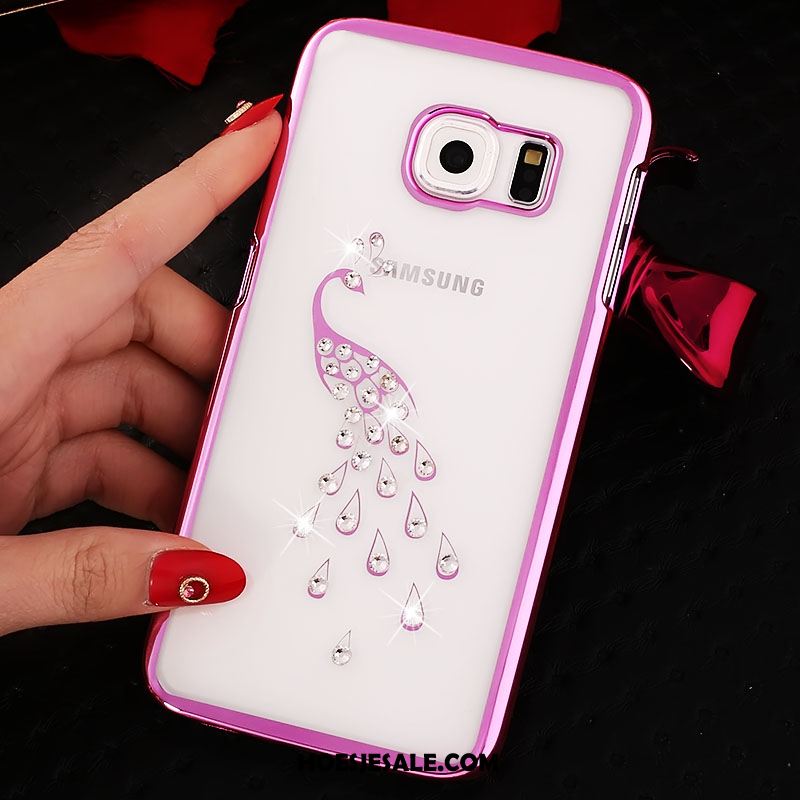 Samsung Galaxy S6 Edge Hoesje Hoes Doorzichtig Hard Purper Ster Sale