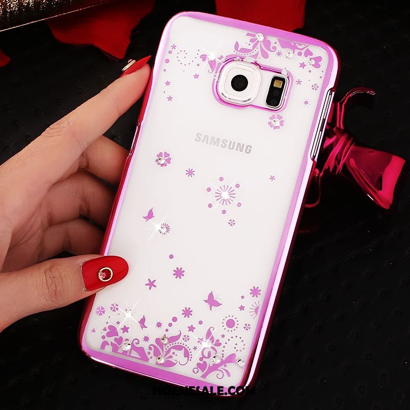 Samsung Galaxy S6 Edge Hoesje Hoes Doorzichtig Hard Purper Ster Sale