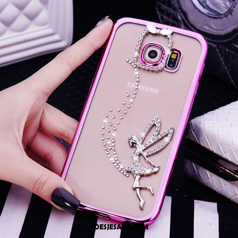 Samsung Galaxy S6 Edge Hoesje Met Strass Ster Roze Siliconen Hoes Sale