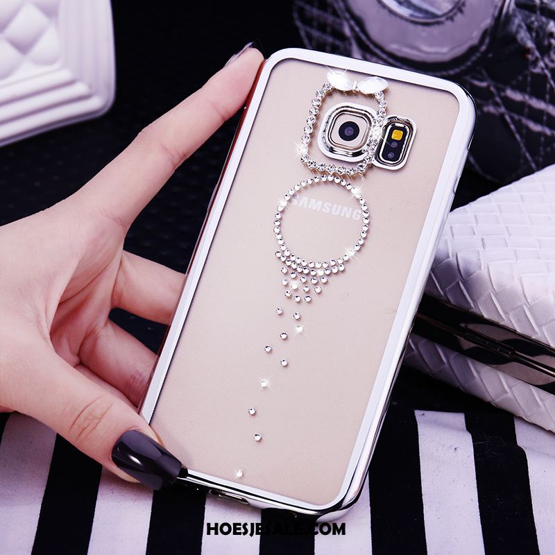Samsung Galaxy S6 Edge Hoesje Met Strass Ster Roze Siliconen Hoes Sale