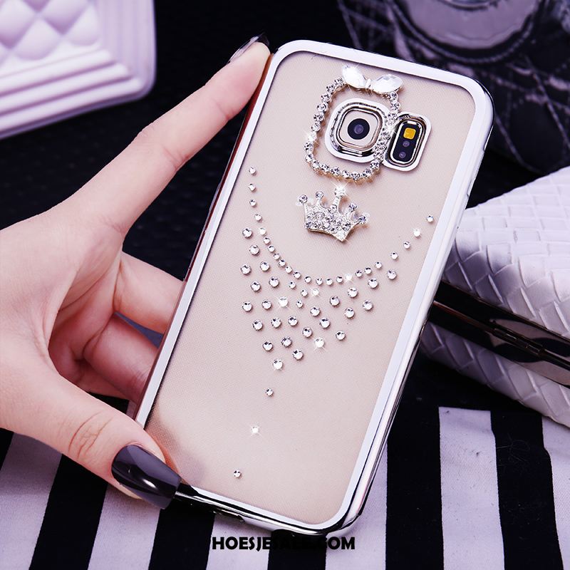 Samsung Galaxy S6 Edge Hoesje Met Strass Ster Roze Siliconen Hoes Sale