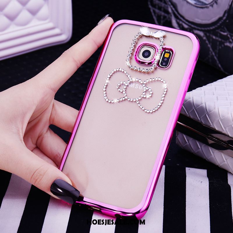 Samsung Galaxy S6 Edge Hoesje Met Strass Ster Roze Siliconen Hoes Sale