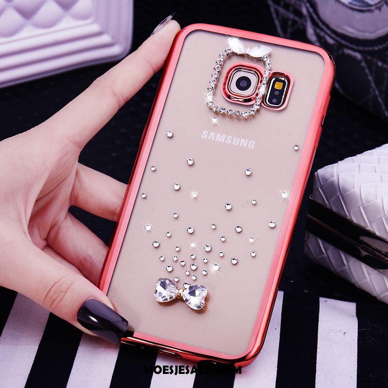 Samsung Galaxy S6 Edge Hoesje Met Strass Ster Roze Siliconen Hoes Sale