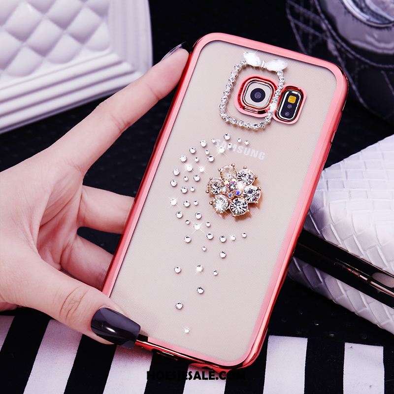 Samsung Galaxy S6 Edge Hoesje Met Strass Ster Roze Siliconen Hoes Sale