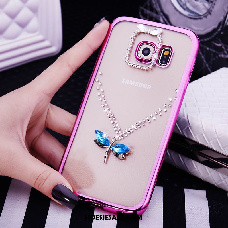 Samsung Galaxy S6 Edge Hoesje Met Strass Ster Roze Siliconen Hoes Sale