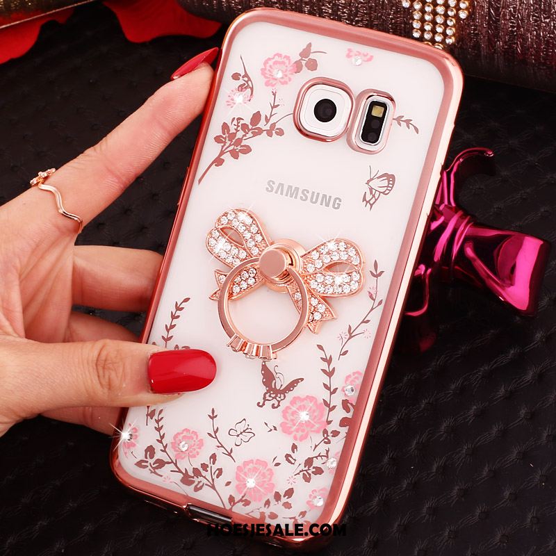 Samsung Galaxy S6 Edge Hoesje Mobiele Telefoon Hoes Blauw Met Strass Bescherming Goedkoop