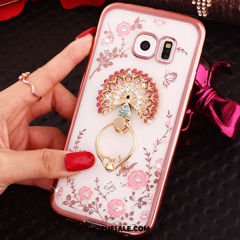 Samsung Galaxy S6 Edge Hoesje Mobiele Telefoon Hoes Blauw Met Strass Bescherming Goedkoop