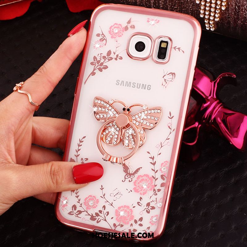 Samsung Galaxy S6 Edge Hoesje Mobiele Telefoon Hoes Blauw Met Strass Bescherming Goedkoop