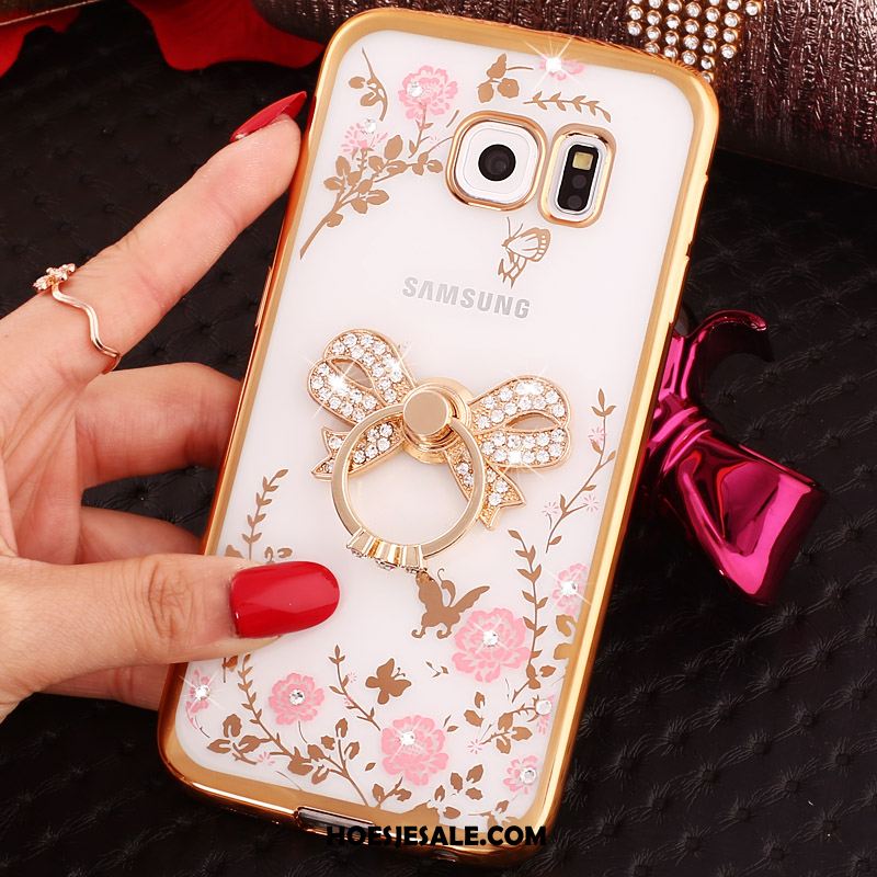 Samsung Galaxy S6 Edge Hoesje Mobiele Telefoon Hoes Blauw Met Strass Bescherming Goedkoop