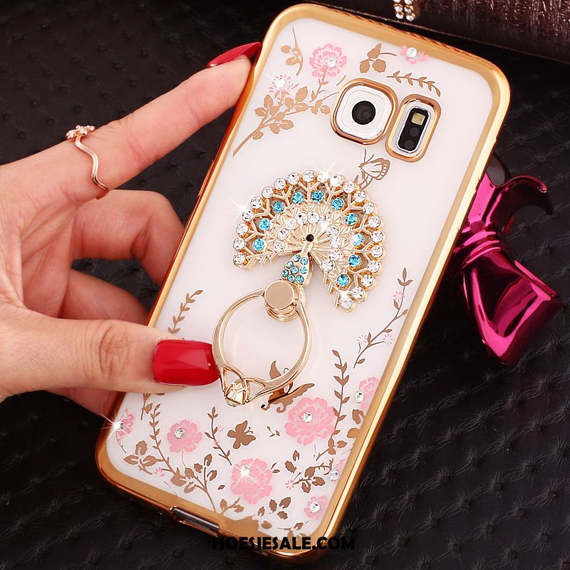 Samsung Galaxy S6 Edge Hoesje Mobiele Telefoon Hoes Blauw Met Strass Bescherming Goedkoop