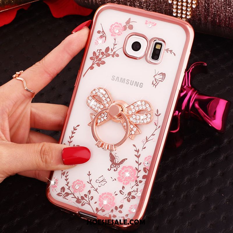 Samsung Galaxy S6 Edge Hoesje Roze Achterklep Ring Mobiele Telefoon Ster Sale