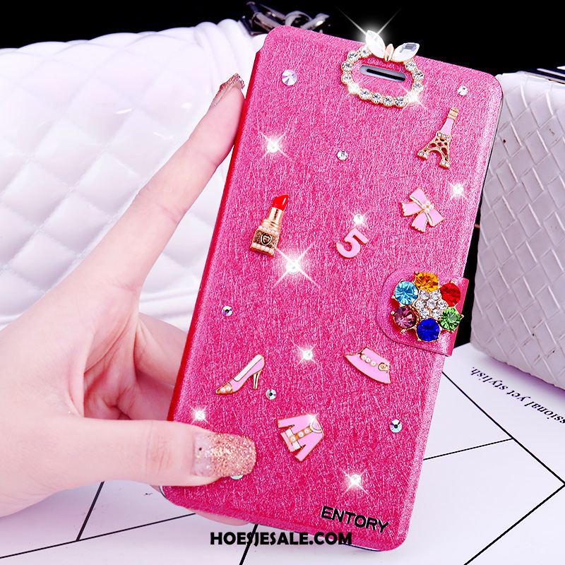 Samsung Galaxy S6 Edge Hoesje Roze Folio Ster Mobiele Telefoon Strass Kopen