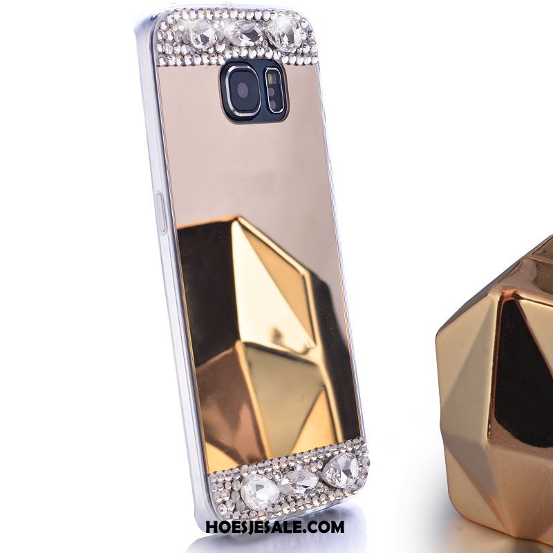 Samsung Galaxy S6 Edge Hoesje Zilver Bescherming Spiegel Siliconen Met Strass Kopen