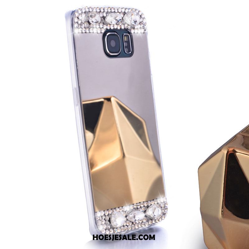 Samsung Galaxy S6 Edge Hoesje Zilver Bescherming Spiegel Siliconen Met Strass Kopen