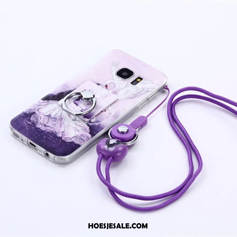 Samsung Galaxy S6 Hoesje Anti-fall Klittenband Purper Persoonlijk Hoes Sale