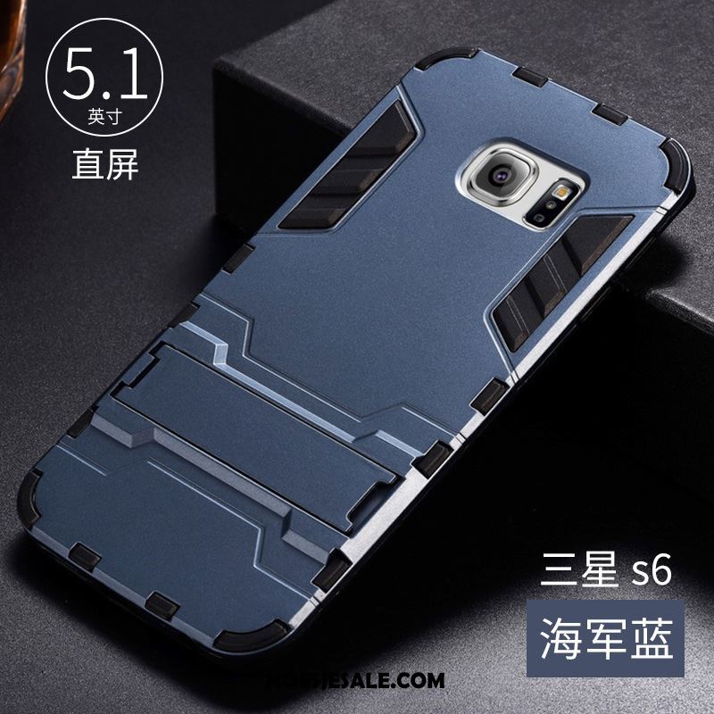 Samsung Galaxy S6 Hoesje Siliconen Blauw Bescherming Anti-fall Ster