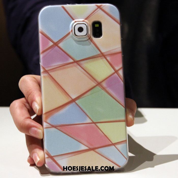 Samsung Galaxy S6 Hoesje Siliconen Ster Roze Spotprent Bescherming Winkel