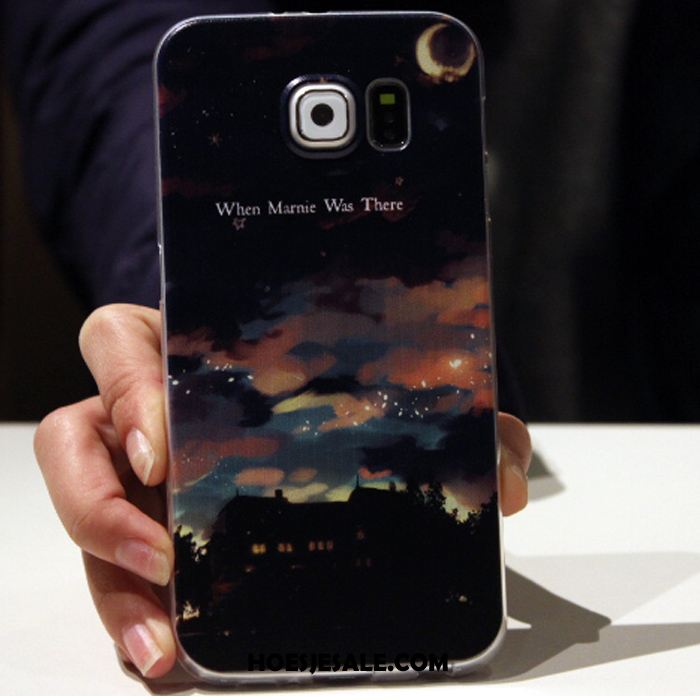 Samsung Galaxy S6 Hoesje Siliconen Ster Roze Spotprent Bescherming Winkel