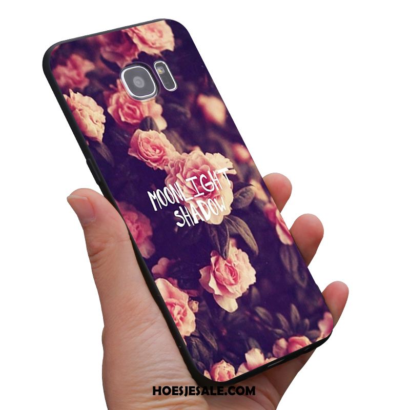 Samsung Galaxy S6 Hoesje Zacht Mini Bloemen Zwart Geel Aanbiedingen