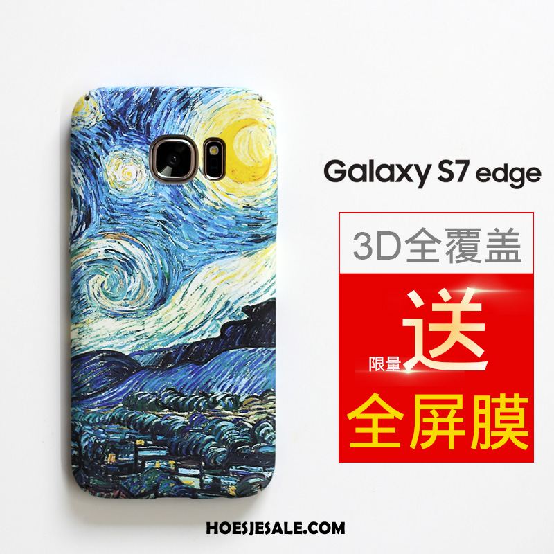 Samsung Galaxy S7 Edge Hoesje Scheppend Hoes Blauw Schrobben Bescherming Online