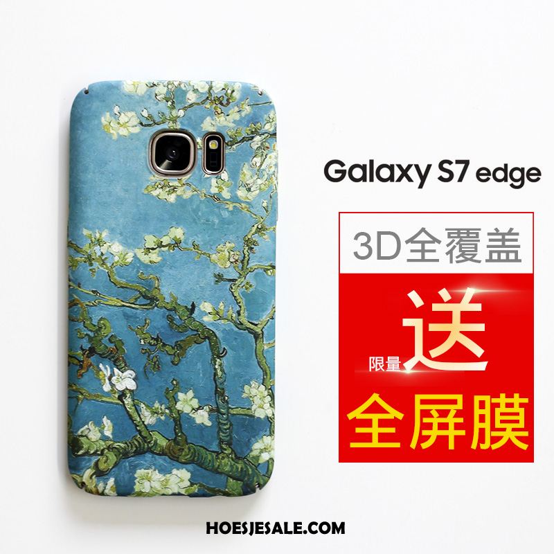 Samsung Galaxy S7 Edge Hoesje Scheppend Hoes Blauw Schrobben Bescherming Online