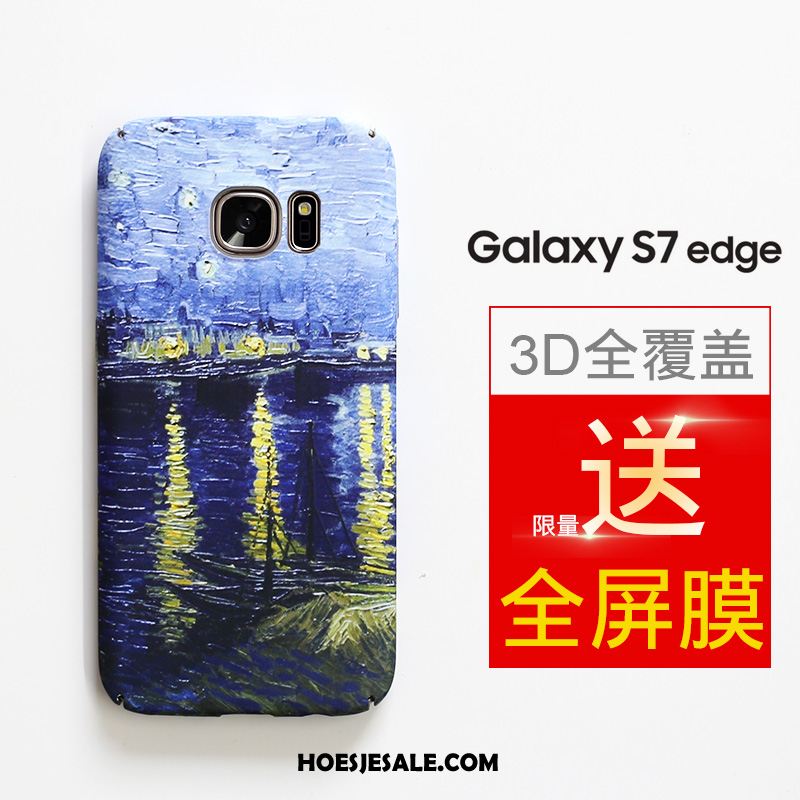 Samsung Galaxy S7 Edge Hoesje Scheppend Hoes Blauw Schrobben Bescherming Online