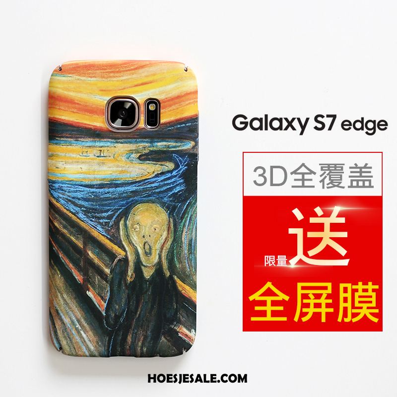 Samsung Galaxy S7 Edge Hoesje Scheppend Hoes Blauw Schrobben Bescherming Online