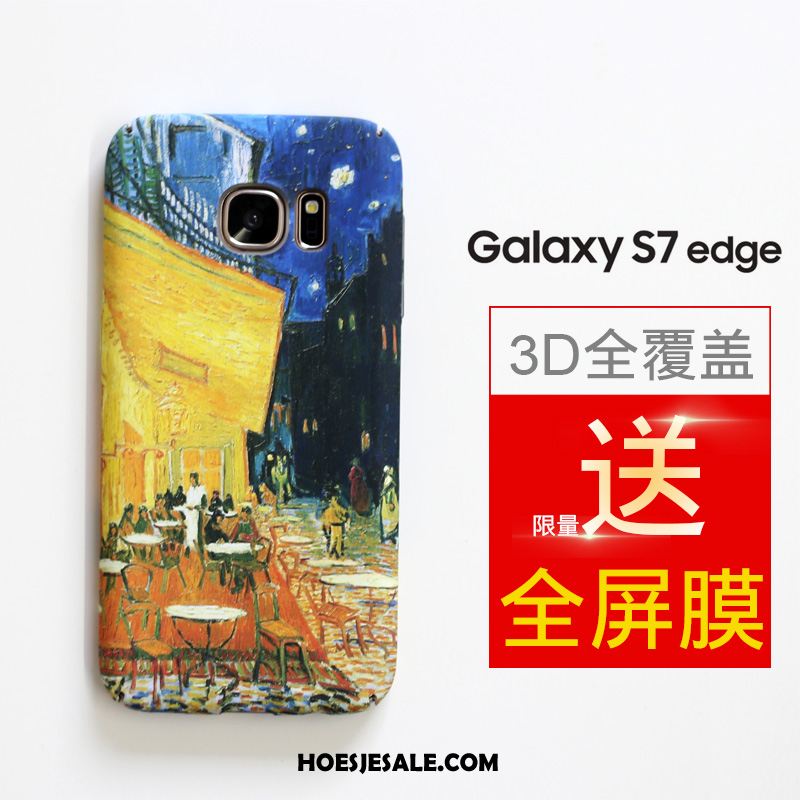 Samsung Galaxy S7 Edge Hoesje Scheppend Hoes Blauw Schrobben Bescherming Online