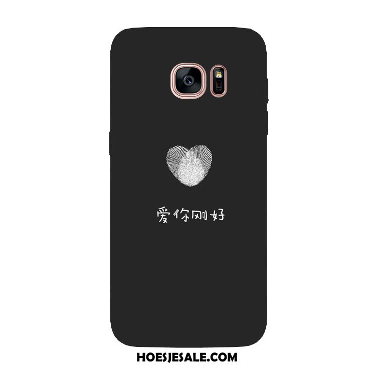 Samsung Galaxy S7 Edge Hoesje Schrobben Zwart Ster Patroon Lovers Goedkoop