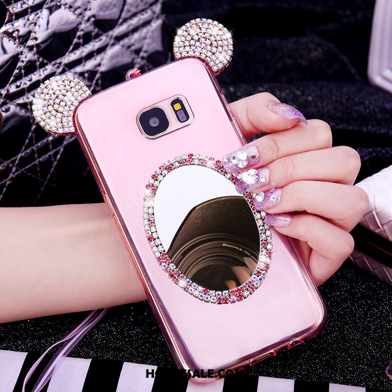 Samsung Galaxy S7 Hoesje Hoes Siliconen Roze Met Strass Ster Sale