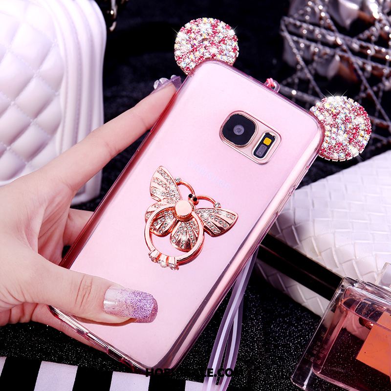 Samsung Galaxy S7 Hoesje Hoes Siliconen Roze Met Strass Ster Sale