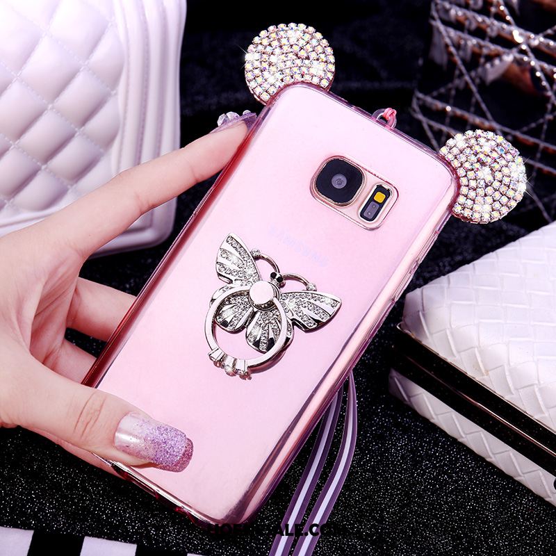 Samsung Galaxy S7 Hoesje Hoes Siliconen Roze Met Strass Ster Sale